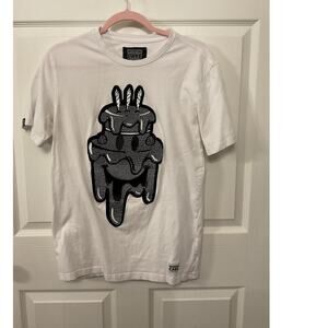 Men's Wedding Cake Wake Bake and Cake Melting Cake Embroidered tee,M